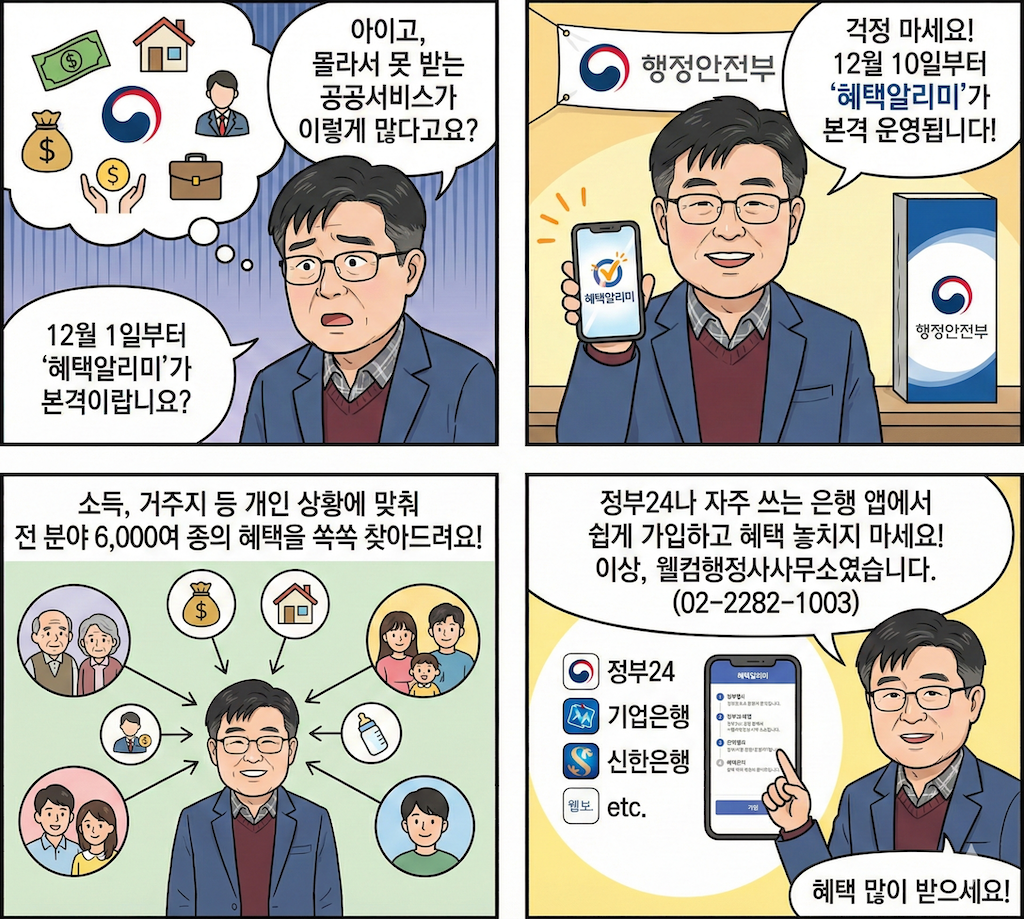 몰라서 못 받는 공공서비스가 없도록 ‘혜택알리미’서비스 본격 운영