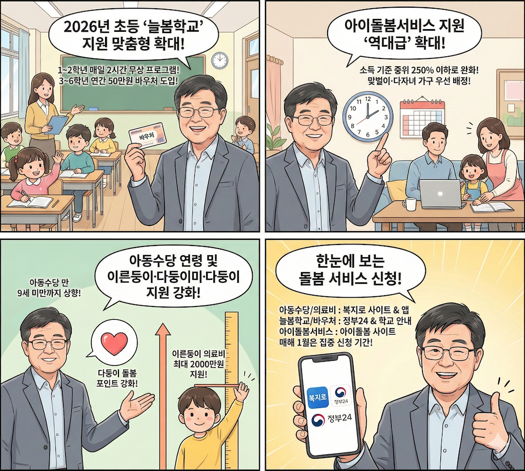 2026년 돌봄 정책 변화 4개, “이것이 변한다고?”