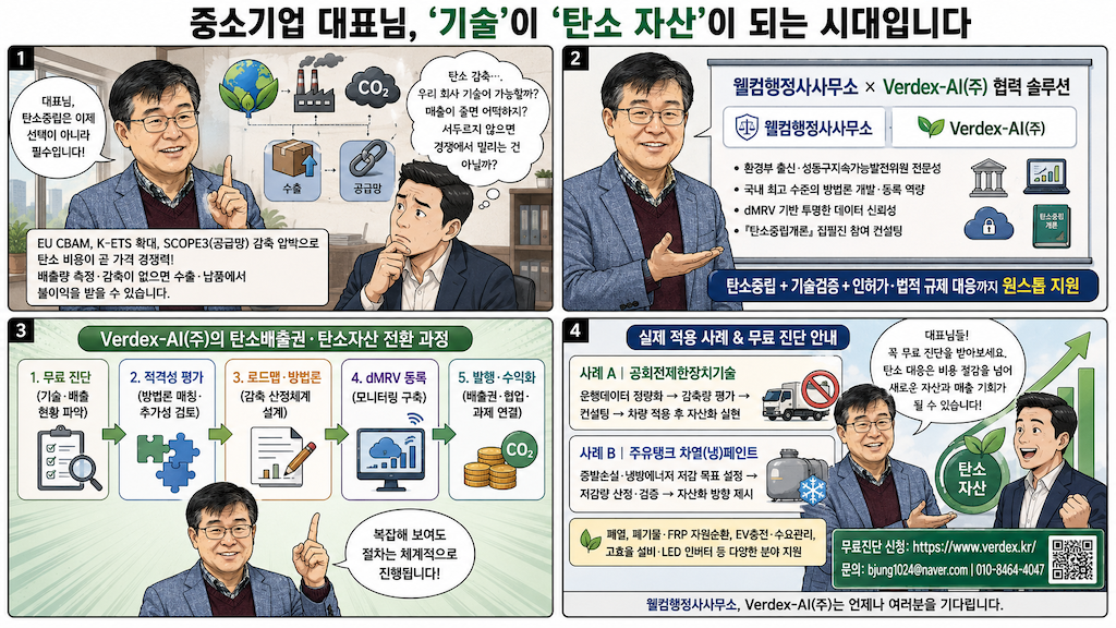 중소기업 대표님, ‘기술’이 ‘탄소 자산’이 되는 시대입니다.